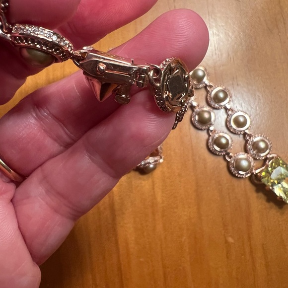 Eddie Borgo Estate Rose Gold Cultured Pearl Pyramid Spike Brass Necklace J Crew - Picture 14 of 15